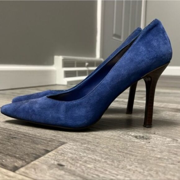 Ralph Lauren Blue Suede 4 In Classic Heels - Picture 4 of 7
